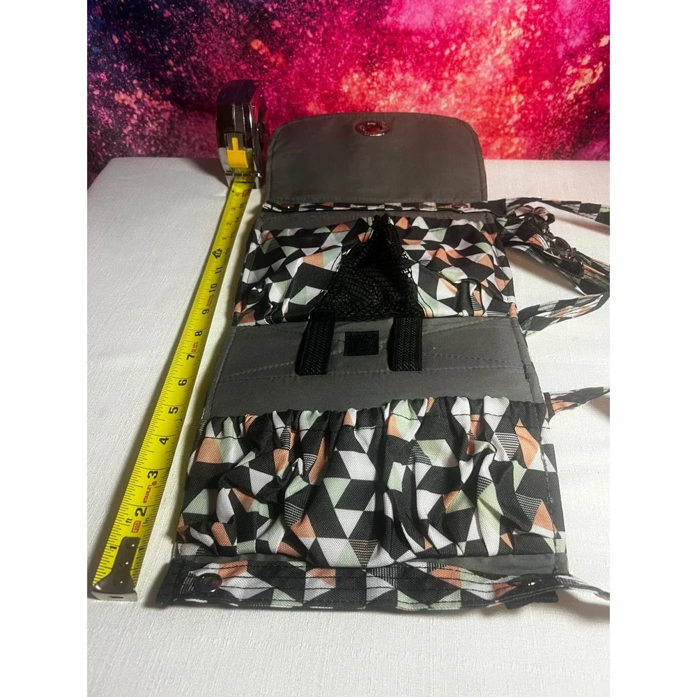 Lillybit Diaper Clutch Bag Geometric Triangle Print Black Peach Mint Green Small